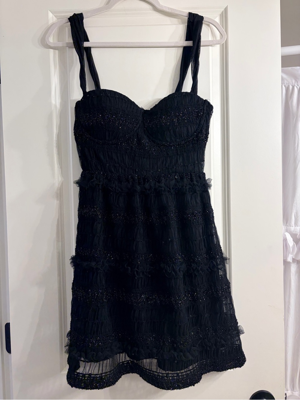 Lulu's Black Sleeveless Lace-Detail Mini Dress